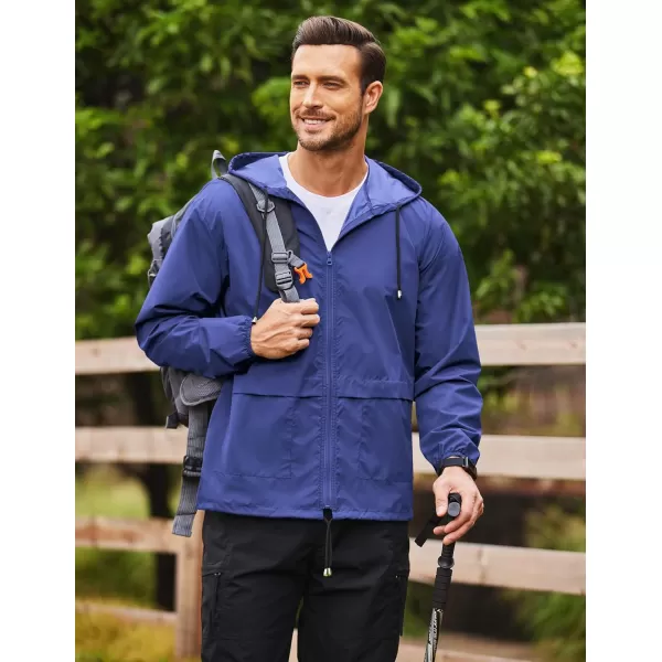 COOFANDY Mens Packable Rain Jacket Lightweight Waterproof Raincoat with Hood Outdoor Rain Gear Travel Hiking Cycling