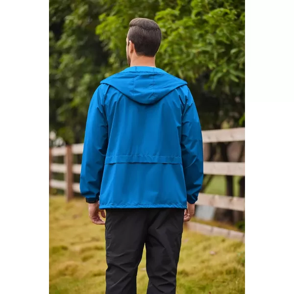 COOFANDY Mens Packable Rain Jacket Lightweight Waterproof Raincoat with Hood Outdoor Rain Gear Travel Hiking Cycling