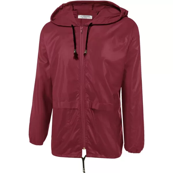 COOFANDY Mens Packable Rain Jacket Lightweight Waterproof Raincoat with Hood Outdoor Rain Gear Travel Hiking Cycling