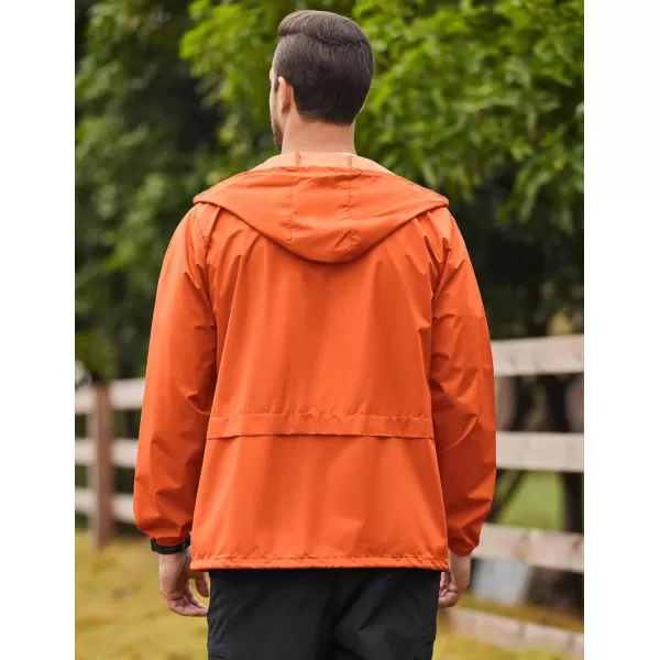 COOFANDY Mens Packable Rain Jacket Lightweight Waterproof Raincoat with Hood Outdoor Rain Gear Travel Hiking Cycling