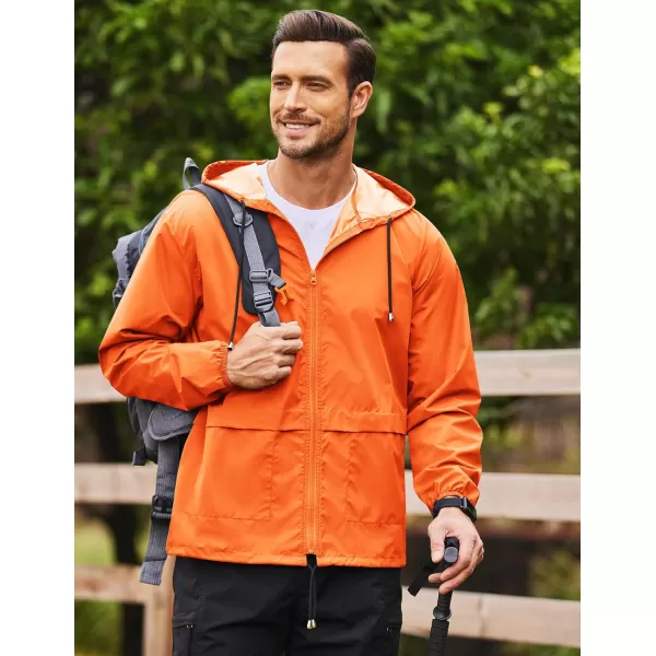 COOFANDY Mens Packable Rain Jacket Lightweight Waterproof Raincoat with Hood Outdoor Rain Gear Travel Hiking Cycling