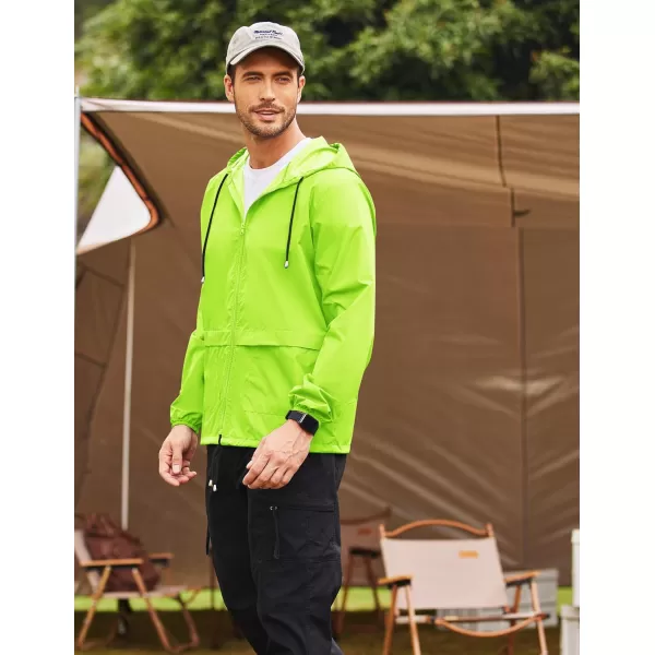 COOFANDY Mens Packable Rain Jacket Lightweight Waterproof Raincoat with Hood Outdoor Rain Gear Travel Hiking Cycling
