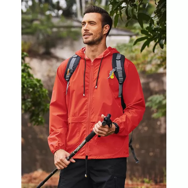 COOFANDY Mens Packable Rain Jacket Lightweight Waterproof Raincoat with Hood Outdoor Rain Gear Travel Hiking Cycling