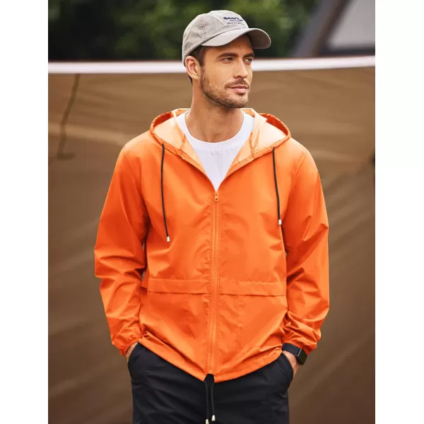 COOFANDY Mens Packable Rain Jacket Lightweight Waterproof Raincoat with Hood Outdoor Rain Gear Travel Hiking Cycling