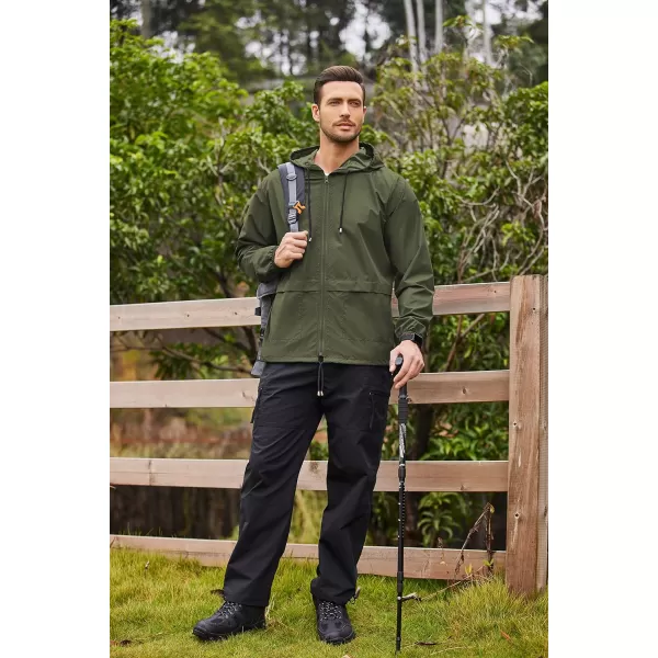 COOFANDY Mens Packable Rain Jacket Lightweight Waterproof Raincoat with Hood Outdoor Rain Gear Travel Hiking Cycling