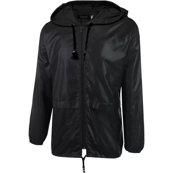 COOFANDY Mens Packable Rain Jacket Lightweight Waterproof Raincoat with Hood Outdoor Rain Gear Travel Hiking Cycling