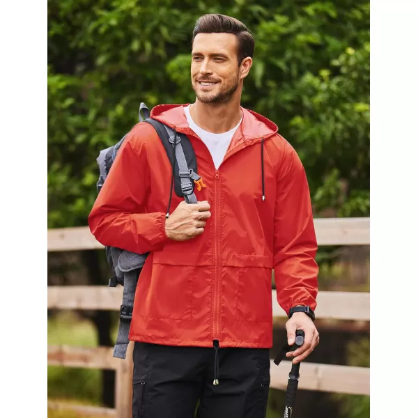 COOFANDY Mens Packable Rain Jacket Lightweight Waterproof Raincoat with Hood Outdoor Rain Gear Travel Hiking Cycling