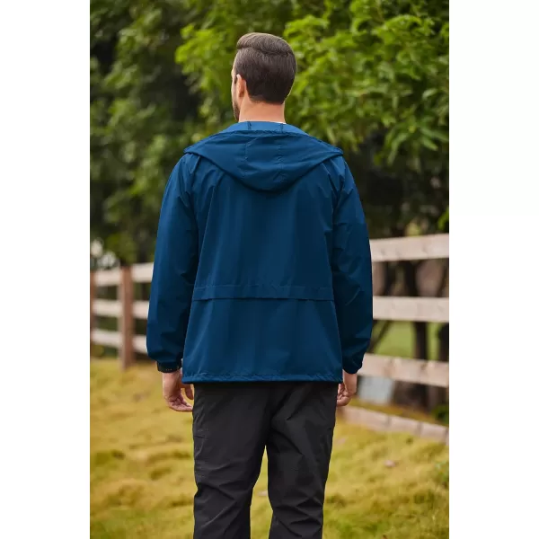 COOFANDY Mens Packable Rain Jacket Lightweight Waterproof Raincoat with Hood Outdoor Rain Gear Travel Hiking Cycling