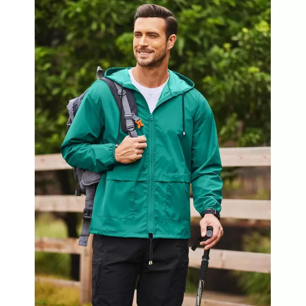 COOFANDY Mens Packable Rain Jacket Lightweight Waterproof Raincoat with Hood Outdoor Rain Gear Travel Hiking Cycling
