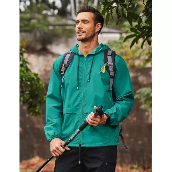 COOFANDY Mens Packable Rain Jacket Lightweight Waterproof Raincoat with Hood Outdoor Rain Gear Travel Hiking Cycling
