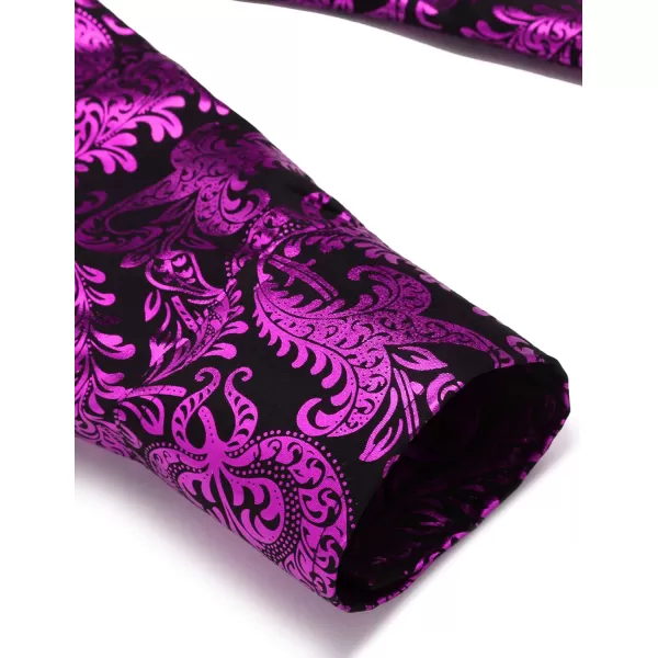 COOFANDY Men's Paisley Shirt Luxury Disco Long Sleeve Button Down Dress Shirts