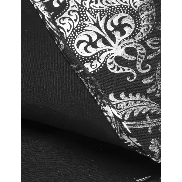 COOFANDY Men's Paisley Shirt Luxury Disco Long Sleeve Button Down Dress Shirts