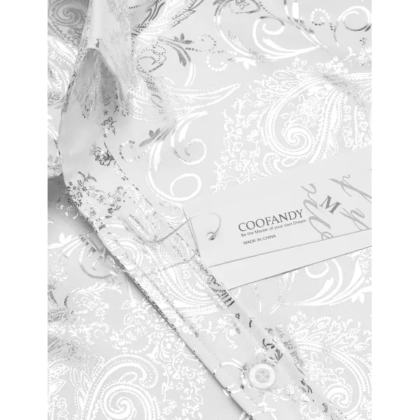 COOFANDY Men's Paisley Shirt Luxury Disco Long Sleeve Button Down Dress Shirts