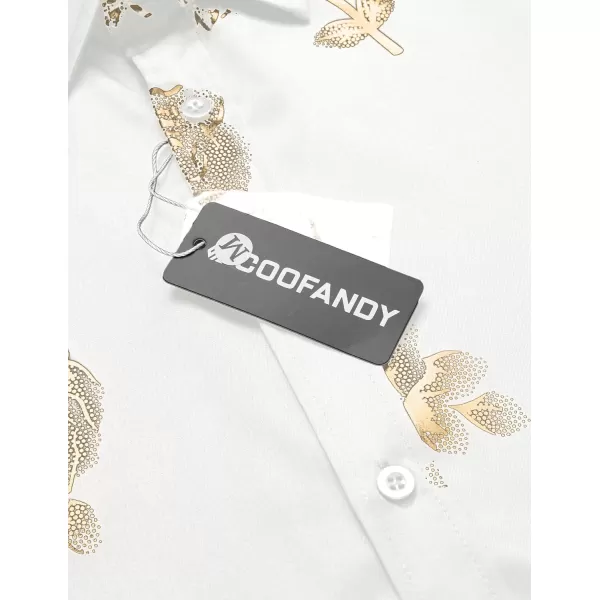 COOFANDY Men's Paisley Shirt Luxury Disco Long Sleeve Button Down Dress Shirts