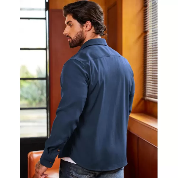 COOFANDY Mens Plaid Shirt Jacket Button Down Long Sleeve Shirts Western Work Shirts