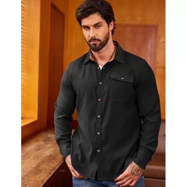 COOFANDY Mens Plaid Shirt Jacket Button Down Long Sleeve Shirts Western Work Shirts