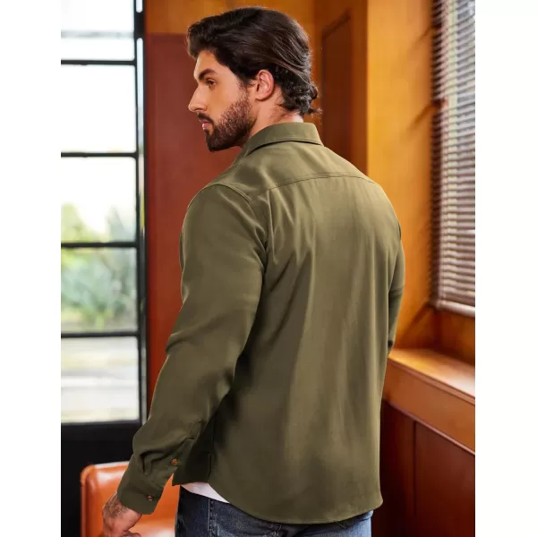 COOFANDY Mens Plaid Shirt Jacket Button Down Long Sleeve Shirts Western Work Shirts
