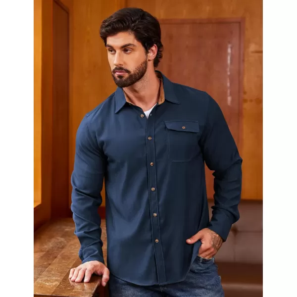 COOFANDY Mens Plaid Shirt Jacket Button Down Long Sleeve Shirts Western Work Shirts
