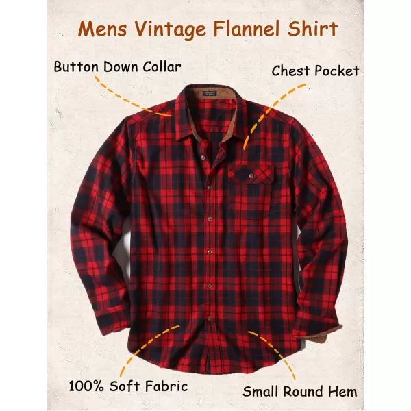COOFANDY Mens Plaid Shirt Jacket Button Down Long Sleeve Shirts Western Work Shirts