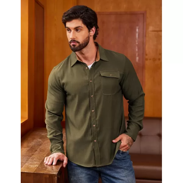 COOFANDY Mens Plaid Shirt Jacket Button Down Long Sleeve Shirts Western Work Shirts