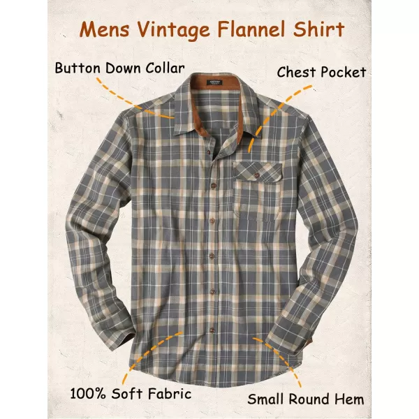 COOFANDY Mens Plaid Shirt Jacket Button Down Long Sleeve Shirts Western Work Shirts