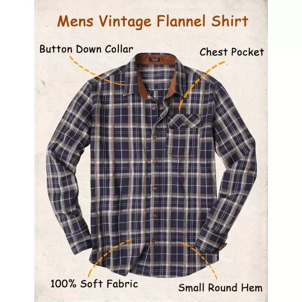 COOFANDY Mens Plaid Shirt Jacket Button Down Long Sleeve Shirts Western Work Shirts