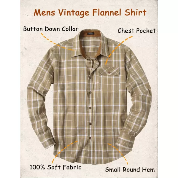 COOFANDY Mens Plaid Shirt Jacket Button Down Long Sleeve Shirts Western Work Shirts