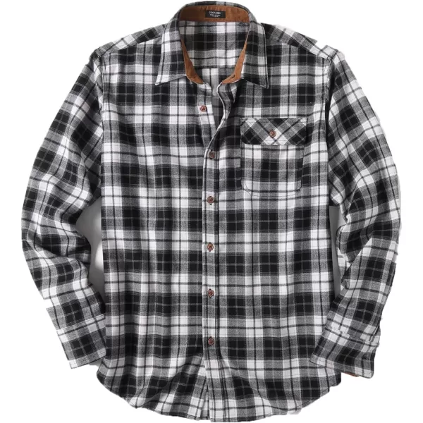 COOFANDY Mens Plaid Shirt Jacket Button Down Long Sleeve Shirts Western Work Shirts