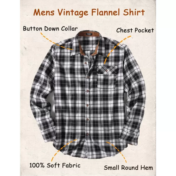 COOFANDY Mens Plaid Shirt Jacket Button Down Long Sleeve Shirts Western Work Shirts