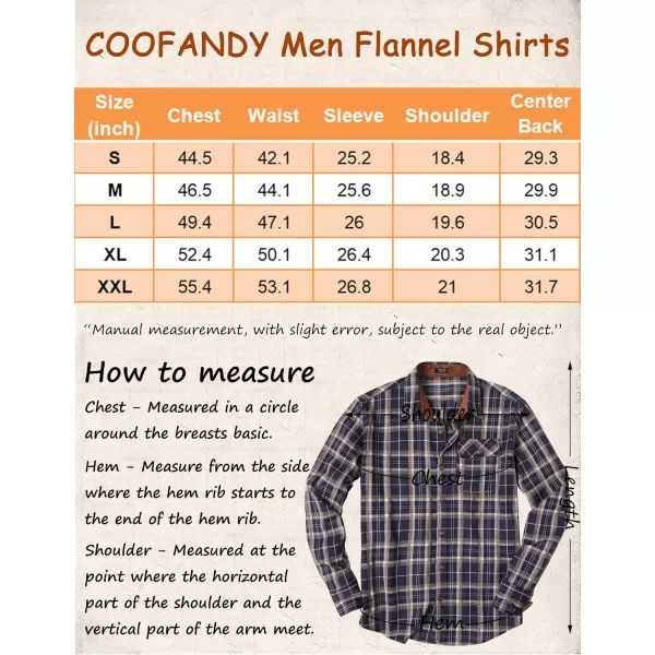 COOFANDY Mens Plaid Shirt Jacket Button Down Long Sleeve Shirts Western Work Shirts