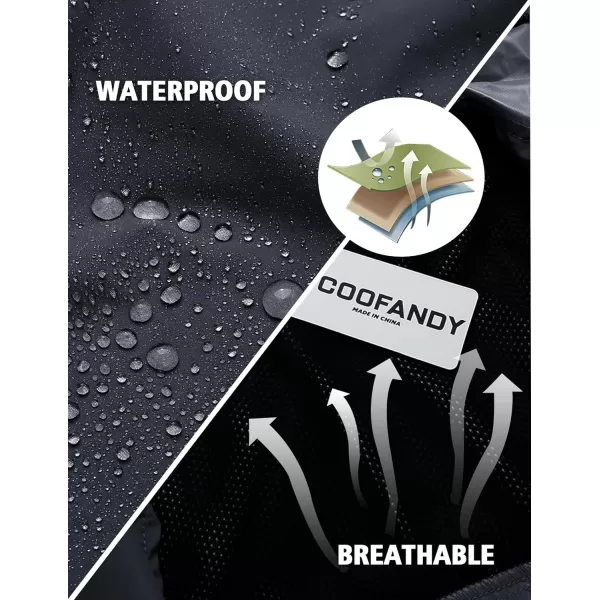 COOFANDY Men's Rain Suit 2 Piece Waterproof Breathable Rain Gear Lightweight Rain Jacket Pants Rainwear Suit