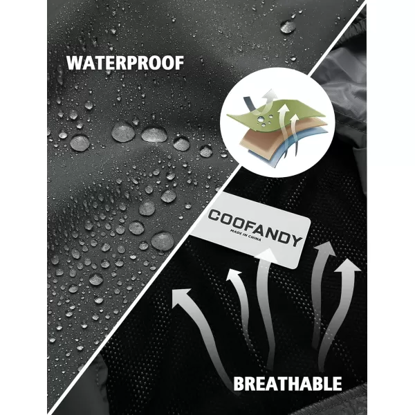 COOFANDY Men's Rain Suit 2 Piece Waterproof Breathable Rain Gear Lightweight Rain Jacket Pants Rainwear Suit