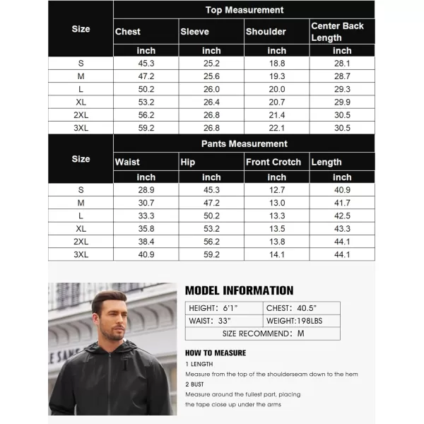 COOFANDY Men's Rain Suit 2 Piece Waterproof Breathable Rain Gear Lightweight Rain Jacket Pants Rainwear Suit
