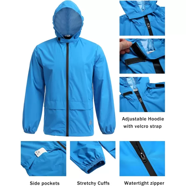 COOFANDY Men's Rain Suit 2 Piece Waterproof Breathable Rain Gear Lightweight Rain Jacket Pants Rainwear Suit