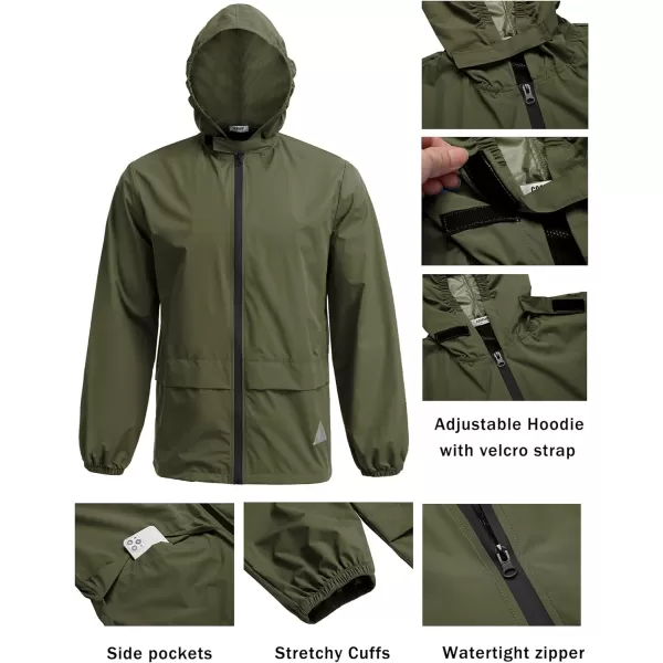 COOFANDY Men's Rain Suit 2 Piece Waterproof Breathable Rain Gear Lightweight Rain Jacket Pants Rainwear Suit