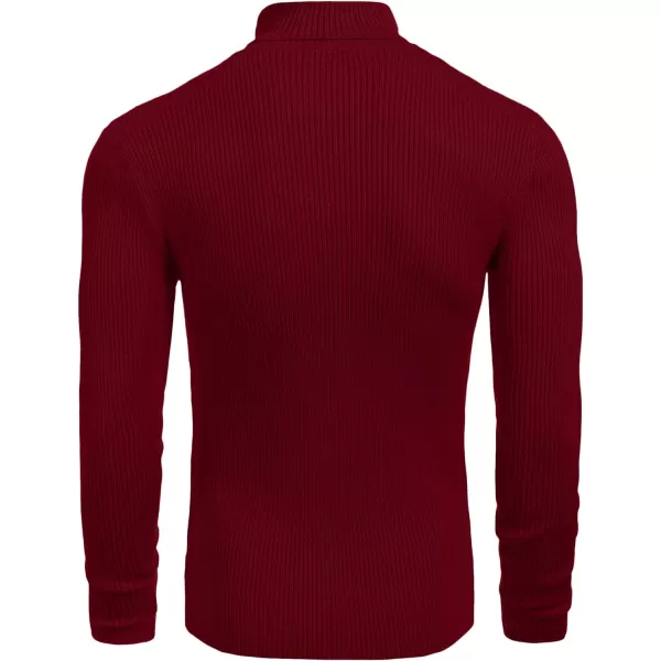 COOFANDY Mens Ribbed Slim Fit Knitted Pullover Turtleneck Sweater