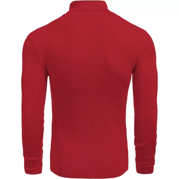 COOFANDY Mens Ribbed Slim Fit Knitted Pullover Turtleneck Sweater