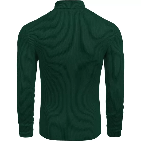 COOFANDY Mens Ribbed Slim Fit Knitted Pullover Turtleneck Sweater