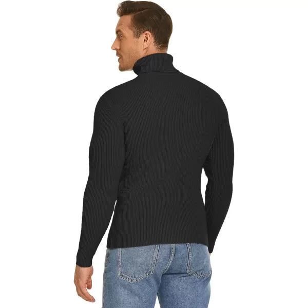 COOFANDY Mens Ribbed Slim Fit Knitted Pullover Turtleneck Sweater