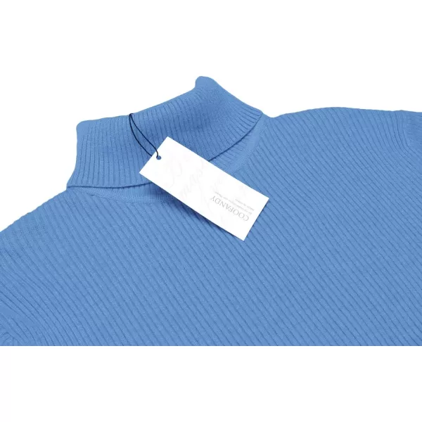 COOFANDY Mens Ribbed Slim Fit Knitted Pullover Turtleneck Sweater