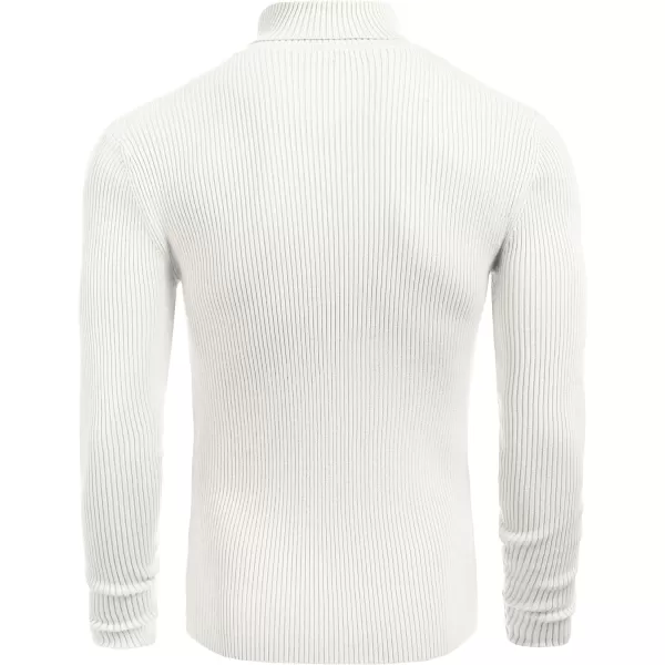 COOFANDY Mens Ribbed Slim Fit Knitted Pullover Turtleneck Sweater