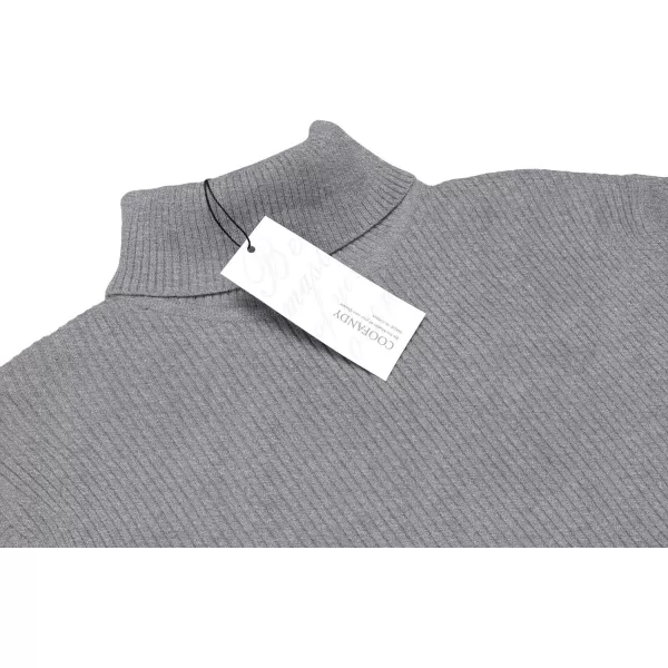 COOFANDY Mens Ribbed Slim Fit Knitted Pullover Turtleneck Sweater