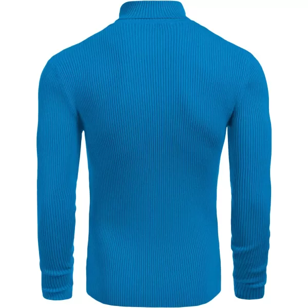 COOFANDY Mens Ribbed Slim Fit Knitted Pullover Turtleneck Sweater