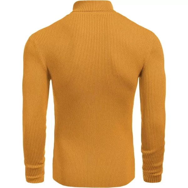 COOFANDY Mens Ribbed Slim Fit Knitted Pullover Turtleneck Sweater