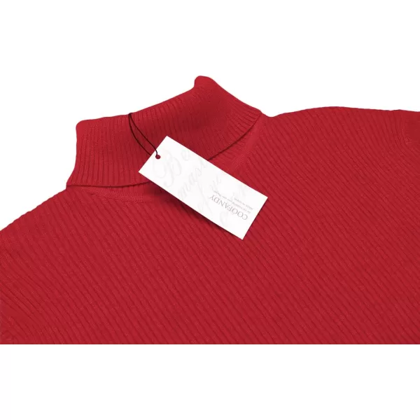 COOFANDY Mens Ribbed Slim Fit Knitted Pullover Turtleneck Sweater