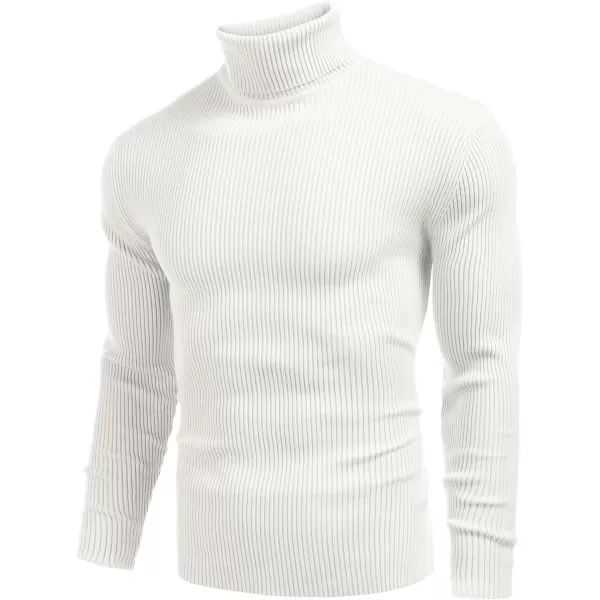 COOFANDY Mens Ribbed Slim Fit Knitted Pullover Turtleneck Sweater