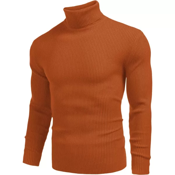 COOFANDY Mens Ribbed Slim Fit Knitted Pullover Turtleneck Sweater