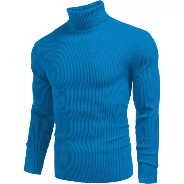 COOFANDY Mens Ribbed Slim Fit Knitted Pullover Turtleneck Sweater