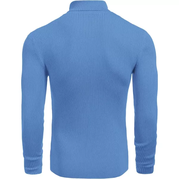 COOFANDY Mens Ribbed Slim Fit Knitted Pullover Turtleneck Sweater