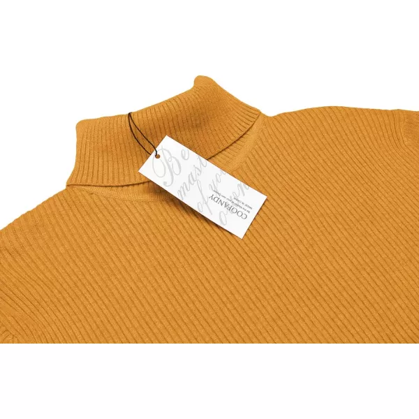 COOFANDY Mens Ribbed Slim Fit Knitted Pullover Turtleneck Sweater